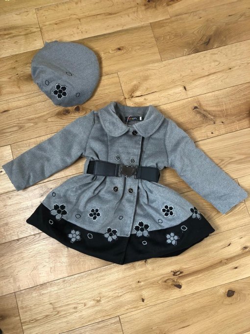 Ensemble 3 pièces fille hiver gris et noir