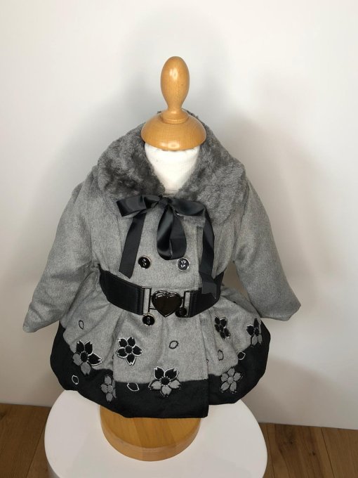 Ensemble 3 pièces fille hiver gris et noir