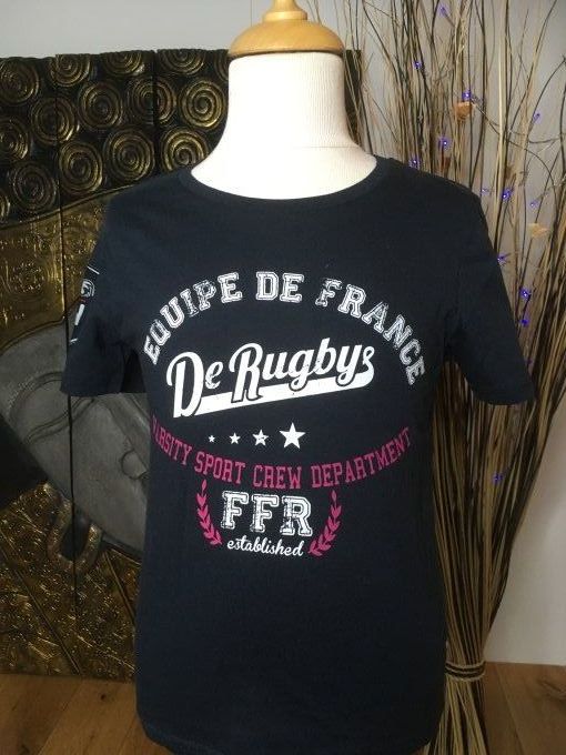 Tee-shirt manche courte noir Rugby 