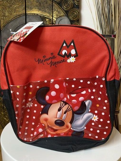 Sac à dos Minnie Disney rouge et noir 28x32