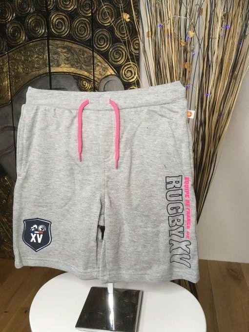 Short Rugby XV de France Gris lacet rose