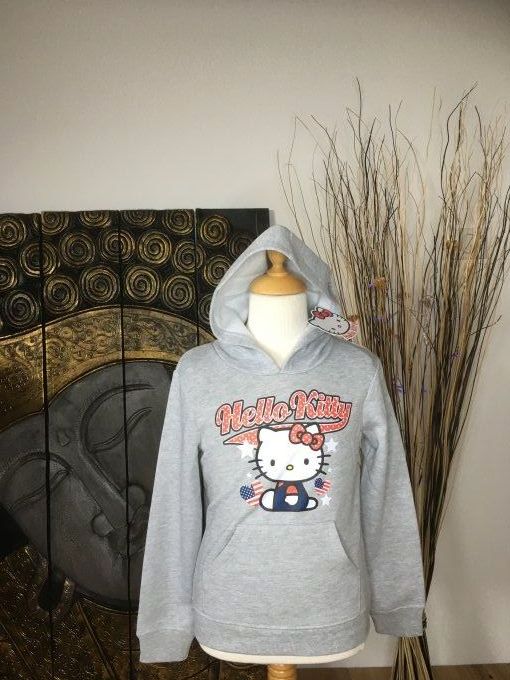 Sweat à capuche Hello Kitty gris Etats-Unis