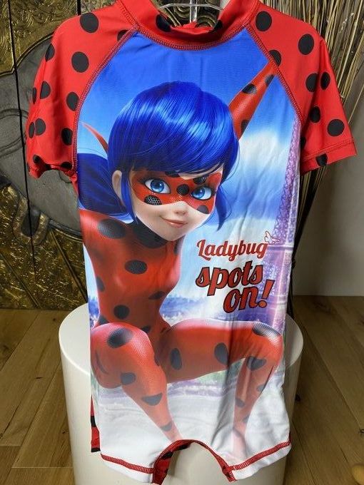 Maillot de bain combishort rouge/bleu Miraculous.