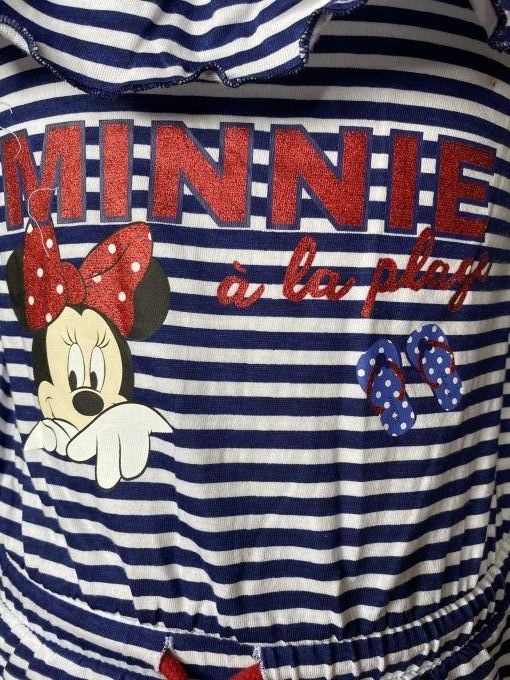 Combishort rayé bleu/blanc Minnie 