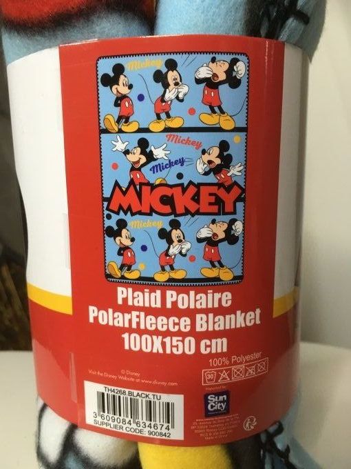 Plaid polaire Mickey 100x150