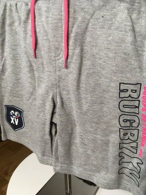 Short Rugby XV de France Gris lacet rose