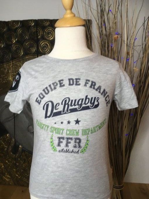 Tee-shirt manche courte gris Rugby FFR