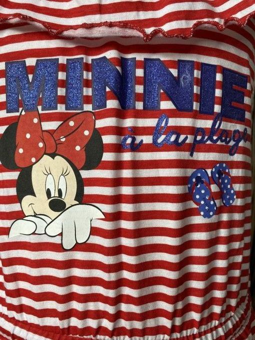 Combishort rayé rouge/blanc Minnie 